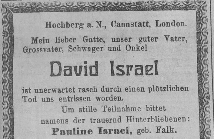 19140530 Todesanzeige David Israel Stuttgarter Neues Tagblatt - Kopie